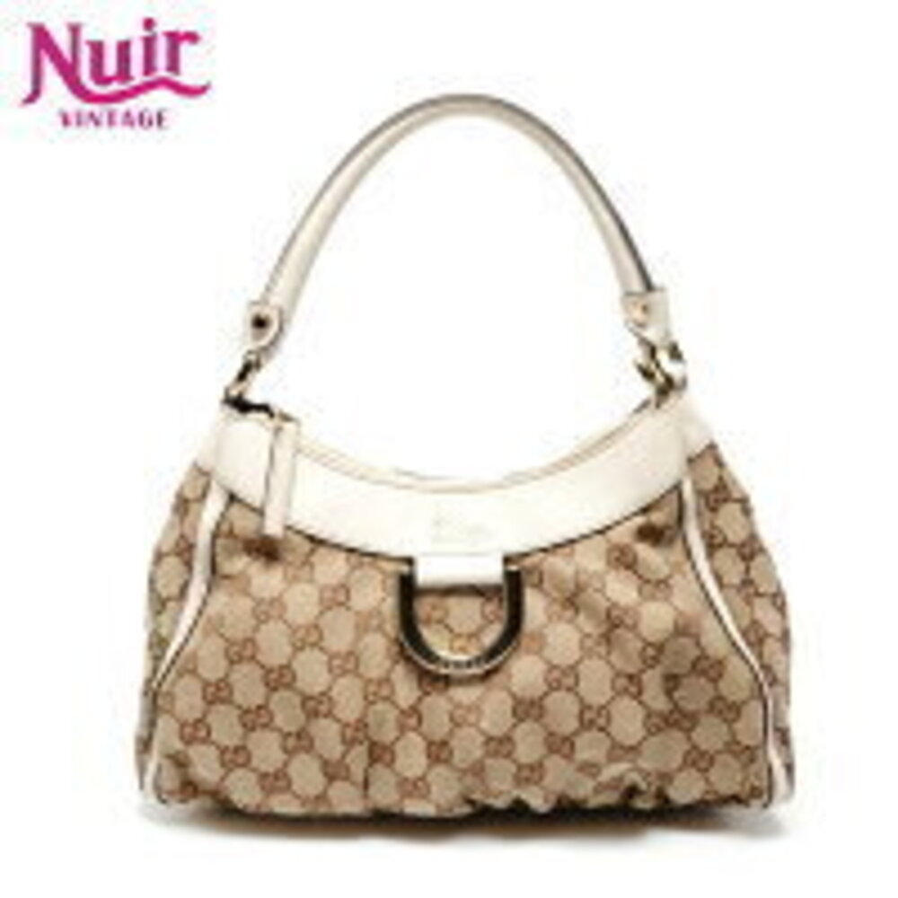Gucci GG Canvas Abbey Hobo Handbag Brown